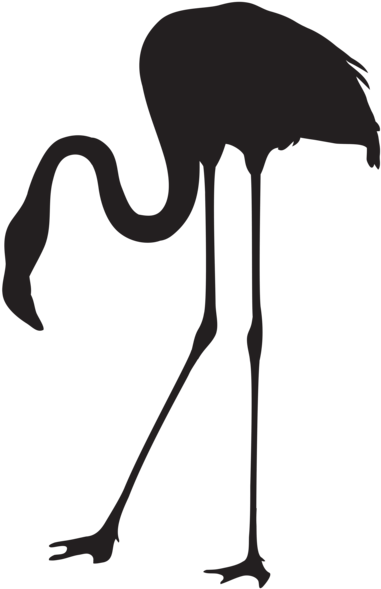 Flamingo Silhouette Png Transparent Clip Art Image - Flamingo Silhouette Png (393x600), Png Download