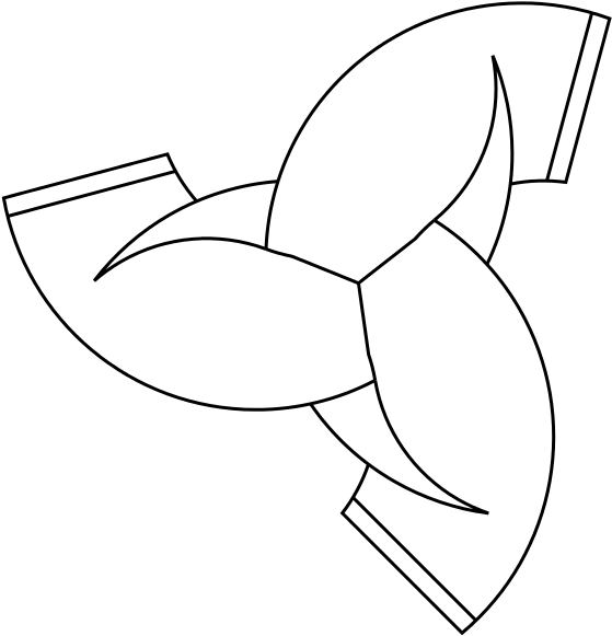 Snoldelev Three Interlaced Horns - Tessellation With Reflection Rotation And Translation (580x600), Png Download