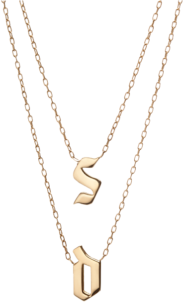 Yg Double - Sm - Gothic - Letter - Necklace V=1518126413 - Necklace (800x800), Png Download