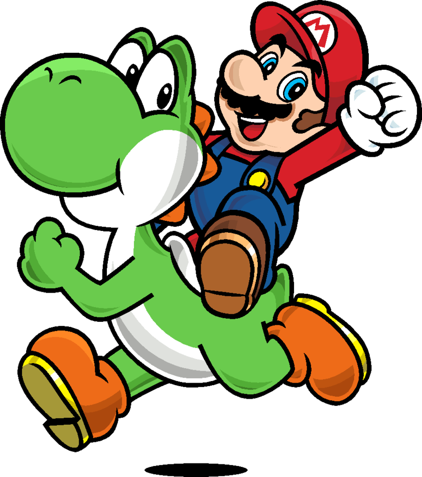 Yoshi Clipart Mario Brothers - Super Mario Yoshi 2d (841x950), Png Download