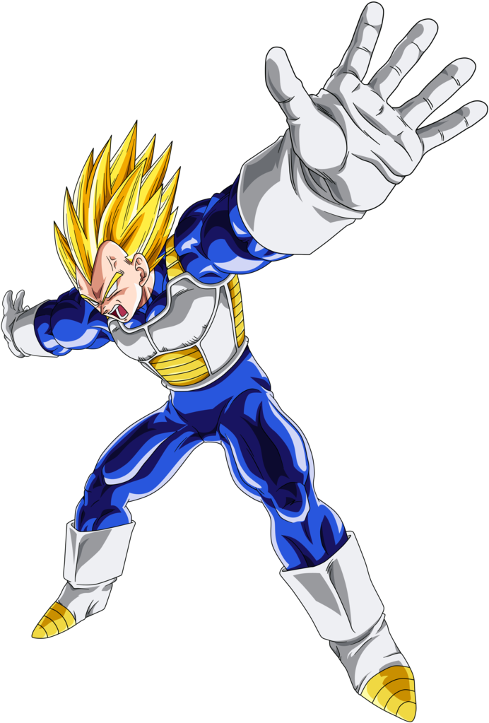 Png - Super Saiyan Vegeta Big Bang Attack (747x1069), Png Download