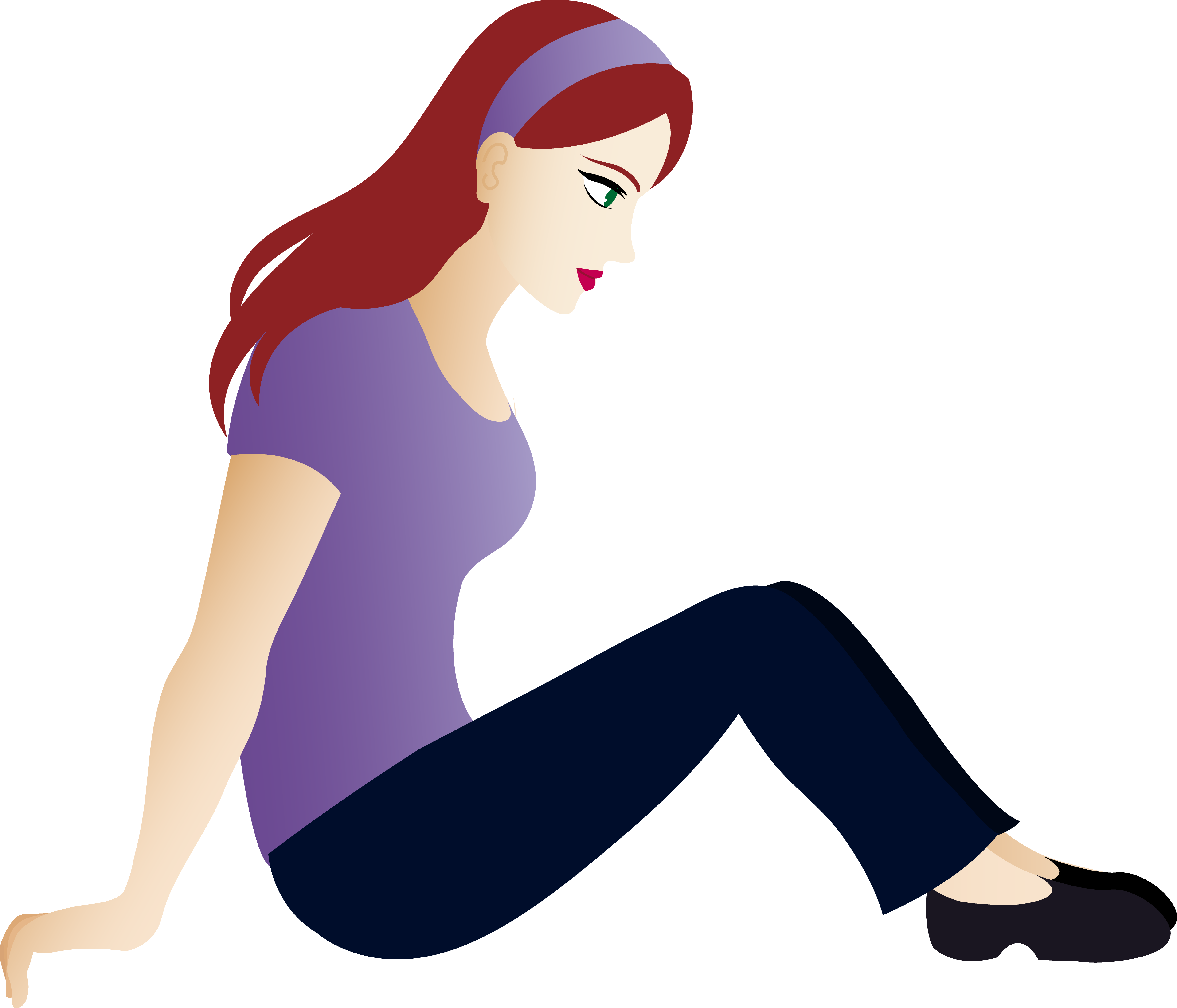 Clip Arts Related To - Girl Sitting Png Clipart (5009x4289), Png Download