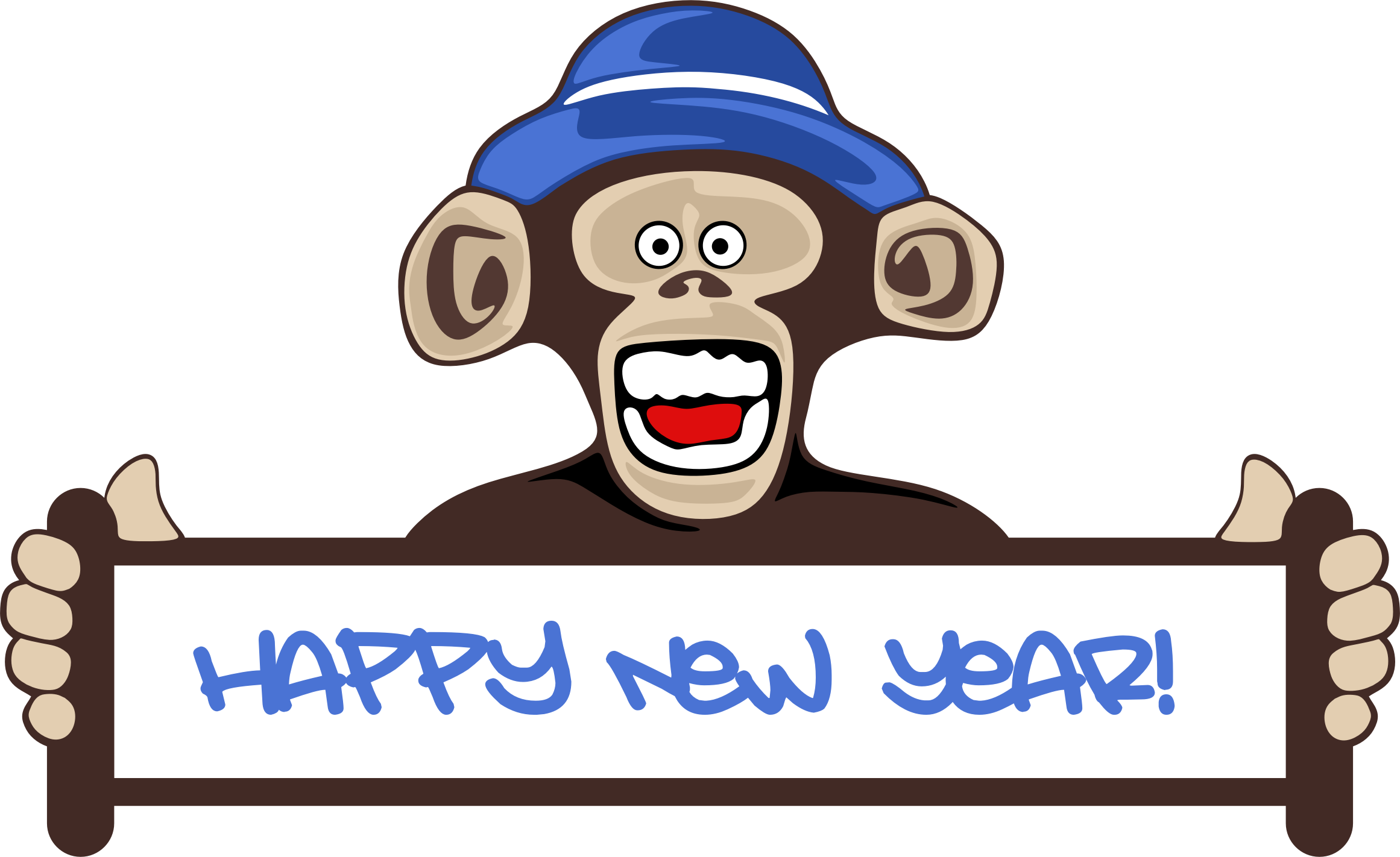 This Free Icons Png Design Of Happy New Year Monkey (2322x1422), Png Download