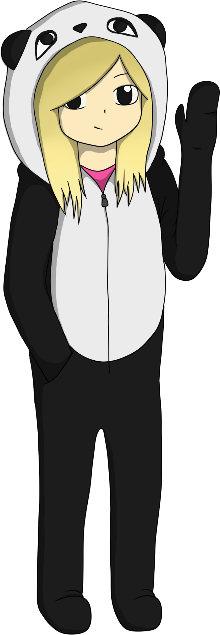 Onesie Girl Drawing - Girl In Onesie Drawing (1024x2190), Png Download