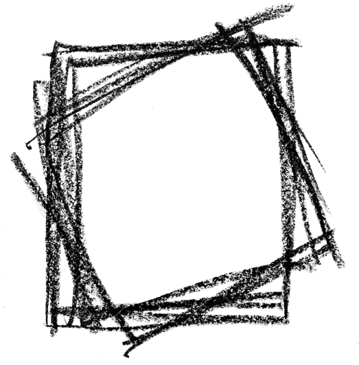 Square Shape Made With Black Pastel Crayon - Square Crayon Png (522x550), Png Download