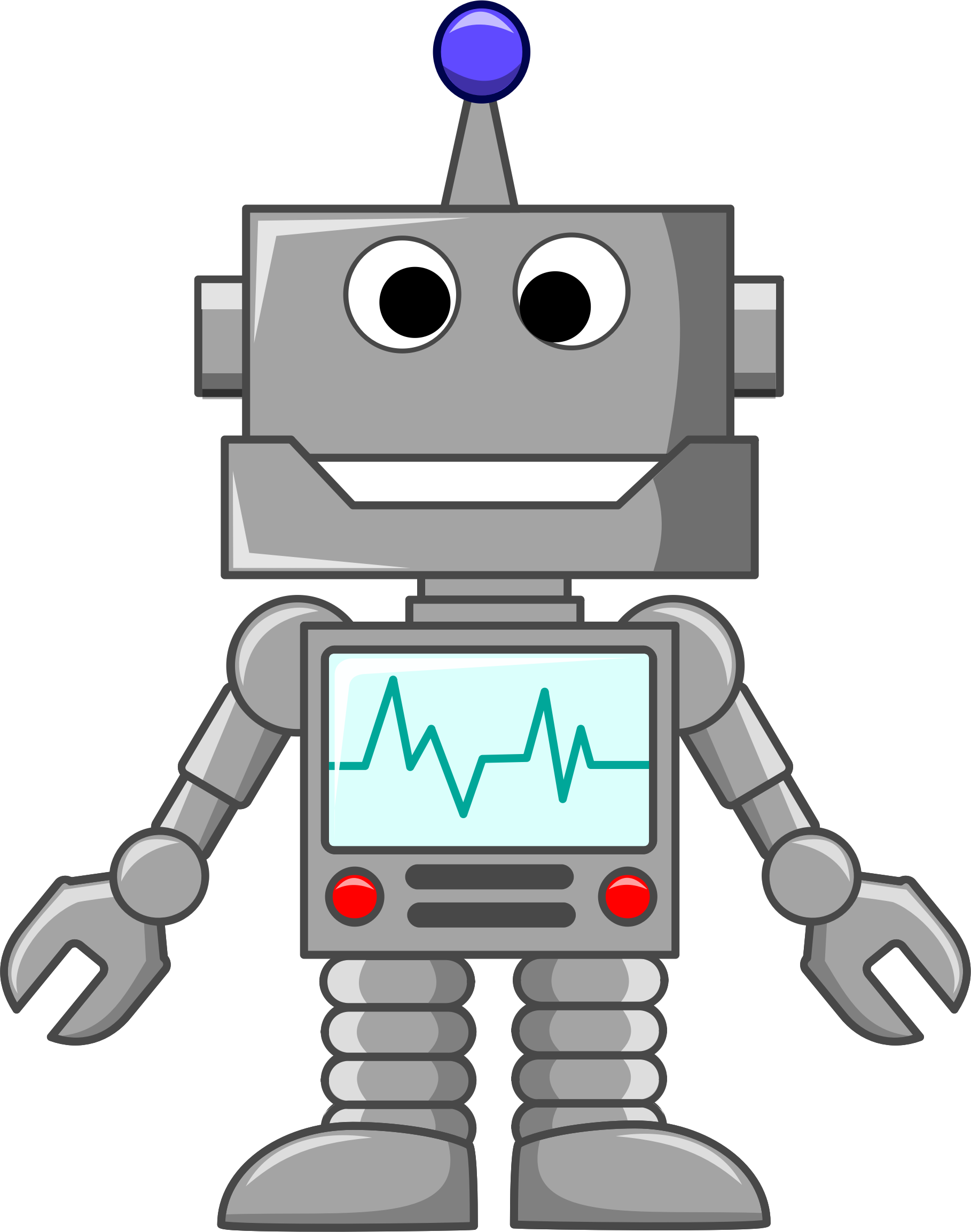 Women In Computer Science - Cartoon Robot (677x800), Png Download
