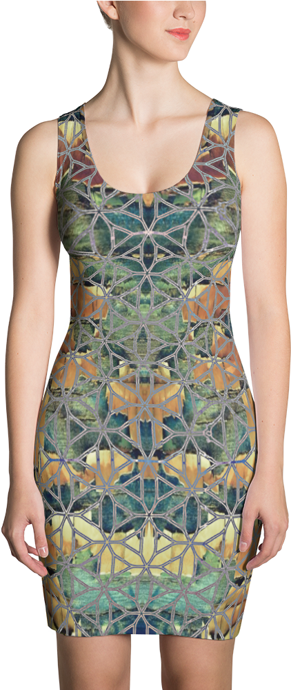 Flower Of Life Dress - Leopard Print Dress. Animal Print Party Dress. Body (1000x1000), Png Download