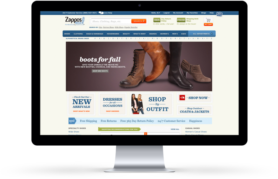Zappos Ab Mac01 - Web Page (1000x667), Png Download
