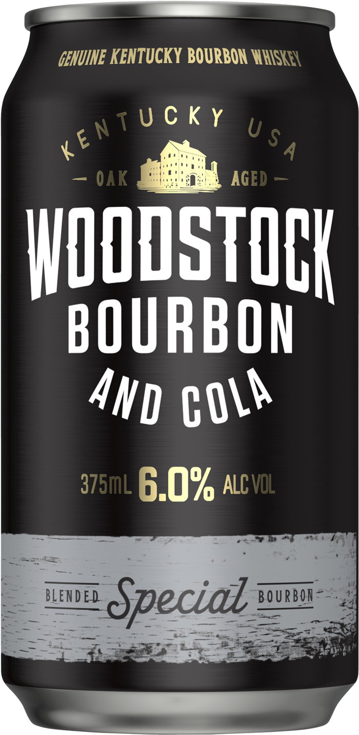 Woodstock Bourbon & Cola Cans 6% 375ml - Woodstock Bourbon & Cola 6% Cans 10 Pack (1600x2000), Png Download
