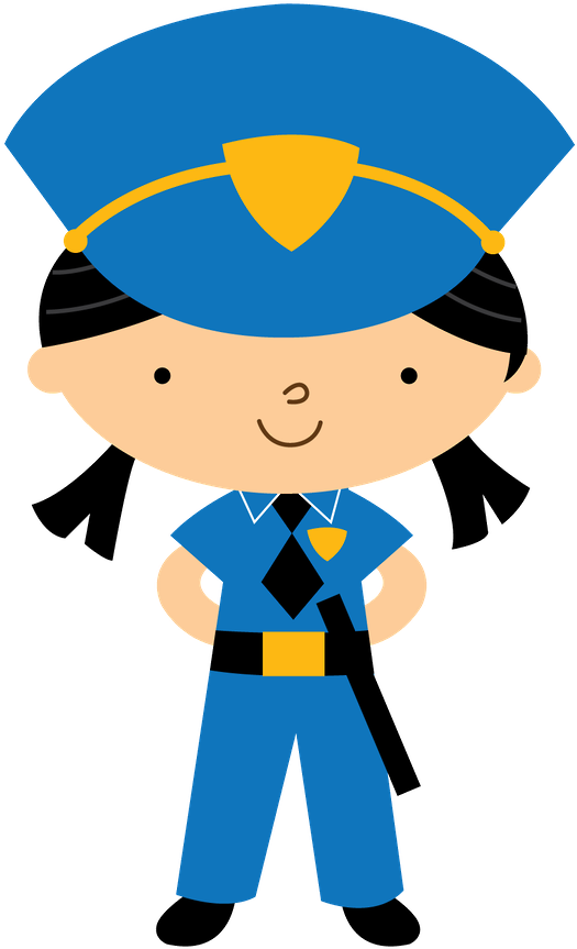 Resultado De Imagem Para Policial Menina Desenho Clipart - Inktastic Future Police Officer Boy Baby Bib Law Enforcement (900x900), Png Download