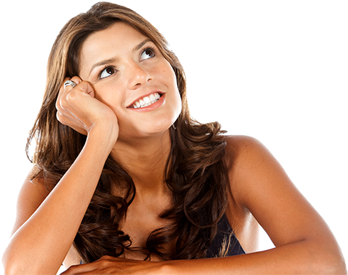 Chica Pensando - Chica Pensando Png (500x394), Png Download