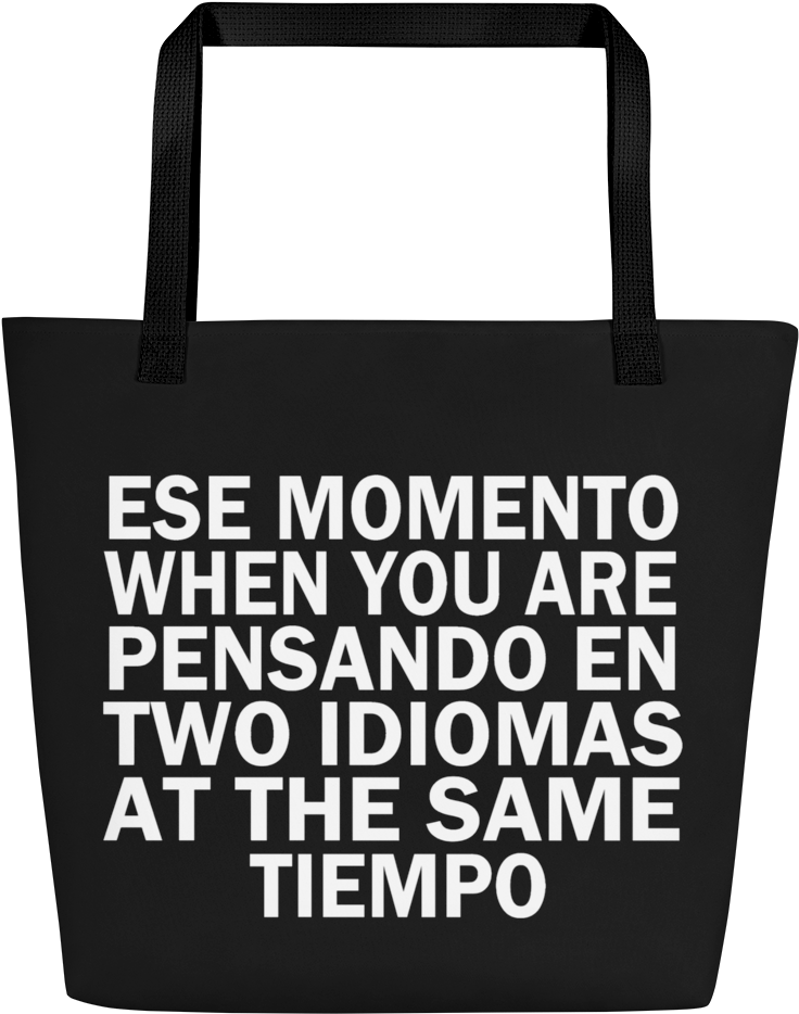 Spanglish Large Beach Bag - Tote Bag (1000x1000), Png Download