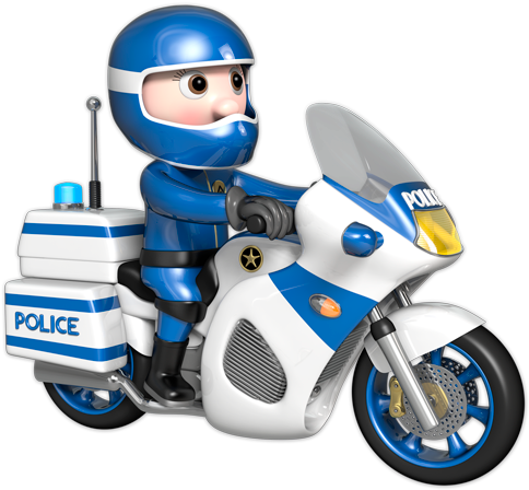 Moto Policía - Policias Infantiles (490x456), Png Download