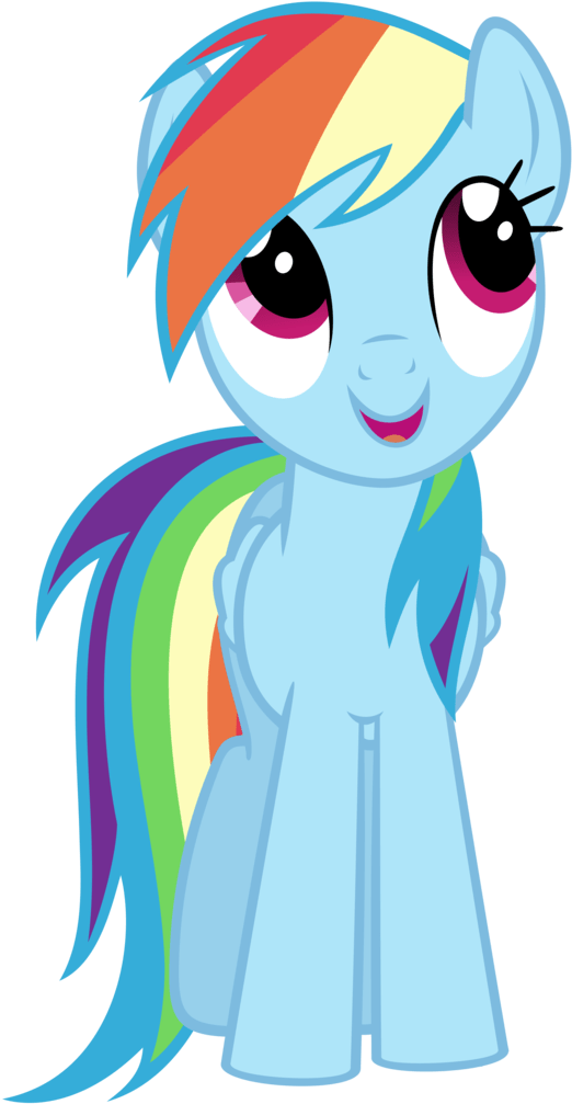 Rainbow Dash Looking Up Png - Mlp Rainbow Dash Front (607x1024), Png Download
