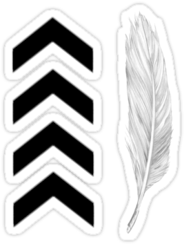 Chevron Feather Tattoo By Jean Marie Fuentes - Shirt (375x360), Png Download
