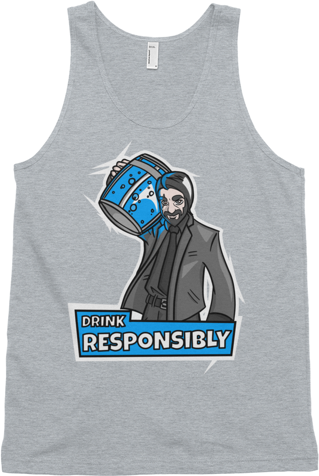 Mens "drink Responsibly" John Wick Themed Tank-top - Fortnite (1000x1000), Png Download