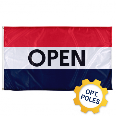Open Flag W/ Optional Flagpole - Flag (385x385), Png Download