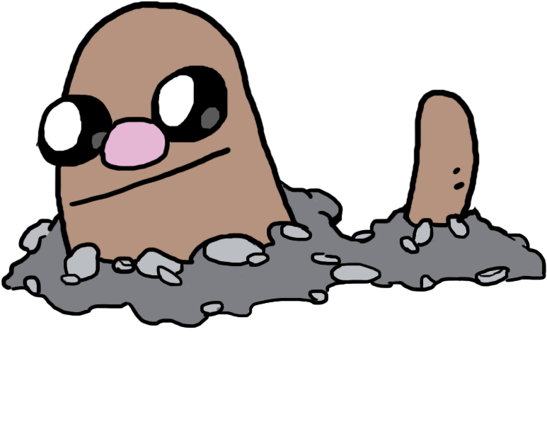 Digbutt And Buttrio - Pokemon Diglett Transparent Background (960x963), Png Download