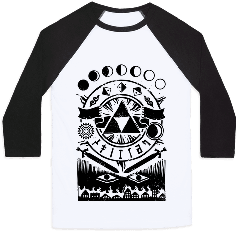 Hyrule Occult Symbols Baseball Tee - Shirts With Pick Up Lines (484x484), Png Download