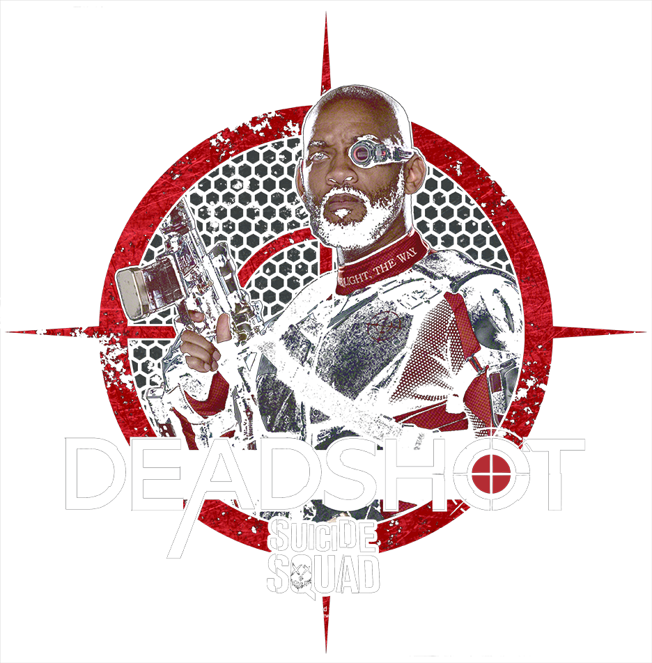 Suicide Squad Deadshot Target Men's Ringer T-shirt - Illustration (936x952), Png Download