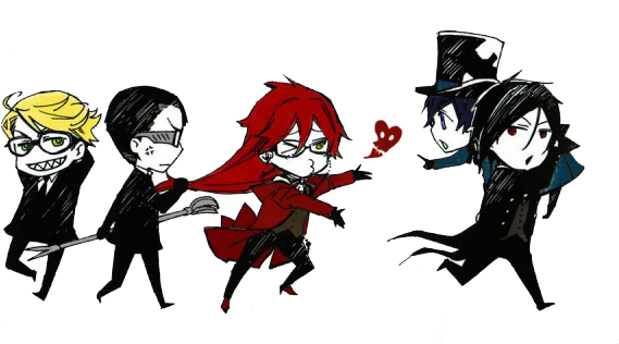 Clip Black And White Library Ciel Drawing Sebastian - Kuroshitsuji Ronald X Will (600x320), Png Download