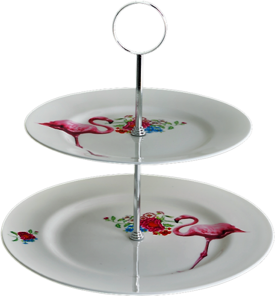 Lou Rota - Flamingo 2 Tier Cake Stand (800x800), Png Download