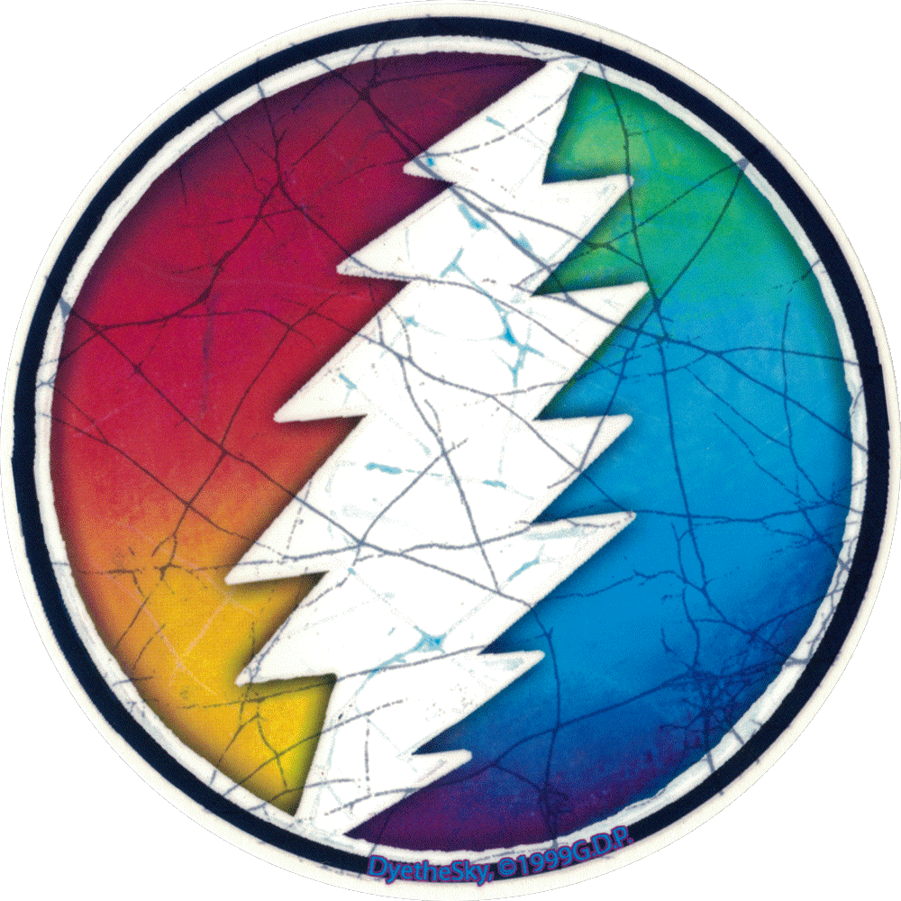 Grateful Dead Rainbow Lightening Bolt - Grateful Dead Transparent Png (1000x1000), Png Download