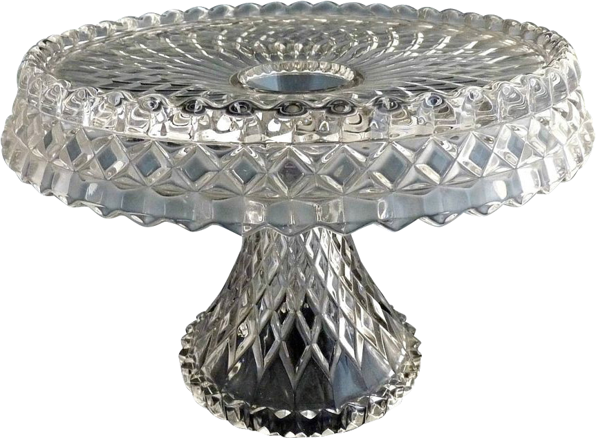 Cambridge Glass Cake Stand Salver Virginian C - Glass Cake Stand (898x898), Png Download