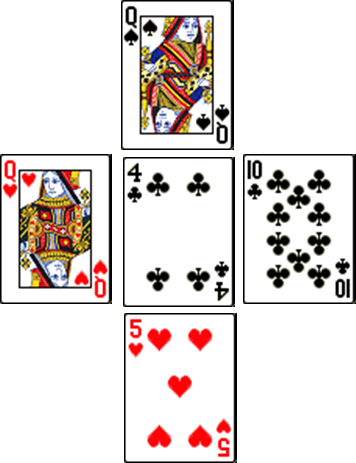 Queen Of Hearts - Cribbage Set With Wood Playing Board-00192 (356x463), Png Download