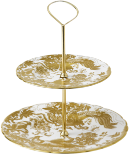 2 Tier Cake Stand - Cake Stand Two Tier Gold (475x350), Png Download