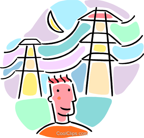 Hydro Lines, Power Lines Royalty Free Vector Clip Art - Clip Art (480x461), Png Download