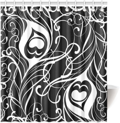 Custom Black And White Peacock Feather Shower Curtain - Wallpaper (500x500), Png Download