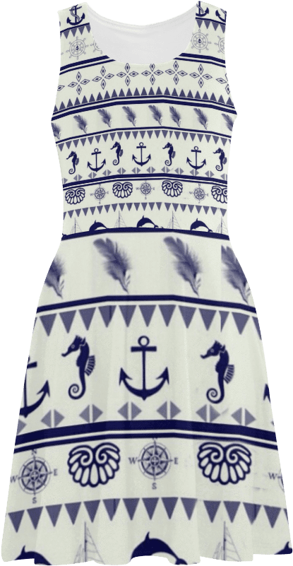 Blue Anchor Sundress - Nautical Vinyl Clutch Bag (1000x1000), Png Download