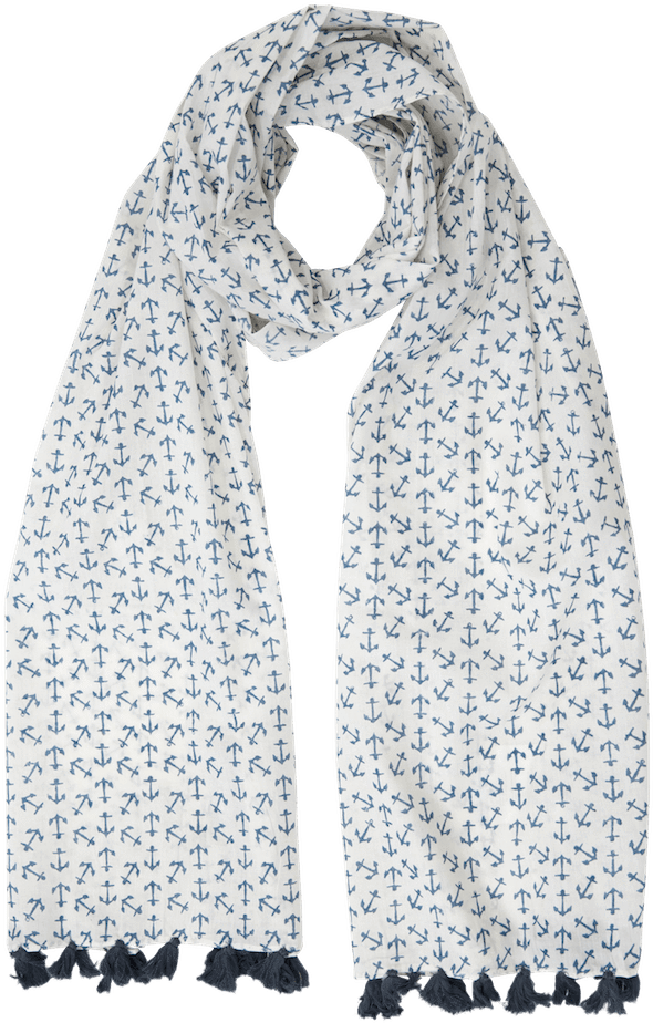Anchor Blue Scarf - Scarf (767x1000), Png Download