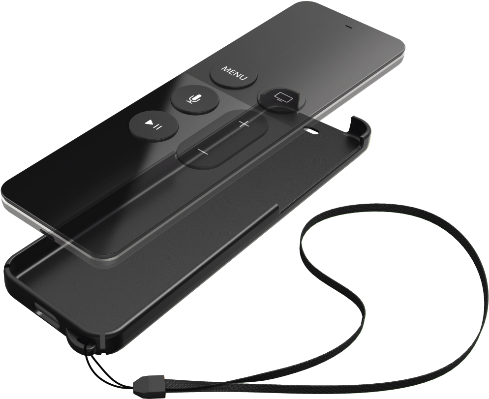 "black Shell" Protective Cover For Apple Tv 4 Siri - Black Shell Protective Cover For Apple Tv 4 Siri Remote (1100x1100), Png Download