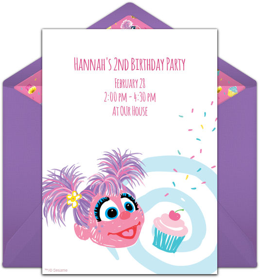 Abby Cadabby Cupcake Online Invitation - Sesame Street (650x650), Png Download