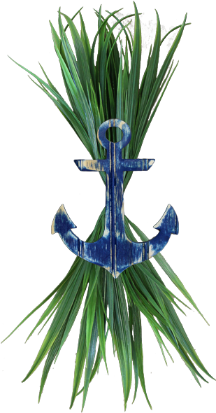 Large Navy Anchor With Sea Grass - Sea (600x600), Png Download