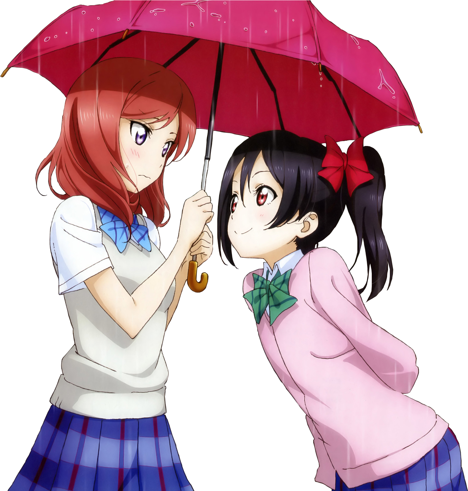 Two Of Us, Under The Umbrella, Maki And Nico Looking - Love Live School Idol Project Nico Maki (2621x1600), Png Download