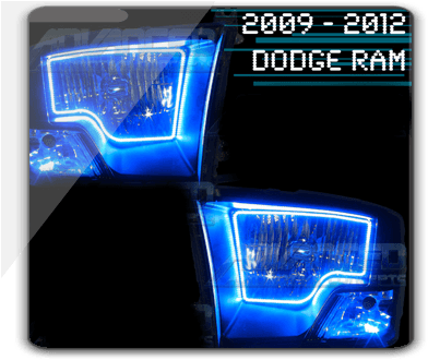 Dodge Ram Oracle Smd Halo Headlight Rings Kit 2009-2012 - 2012 Dodge Ram Halo Headlights (406x329), Png Download