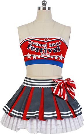 Maki Nishikino Cheerleaders Uniform Cosplay Costume - Love Live Cheer Cosplay (600x600), Png Download