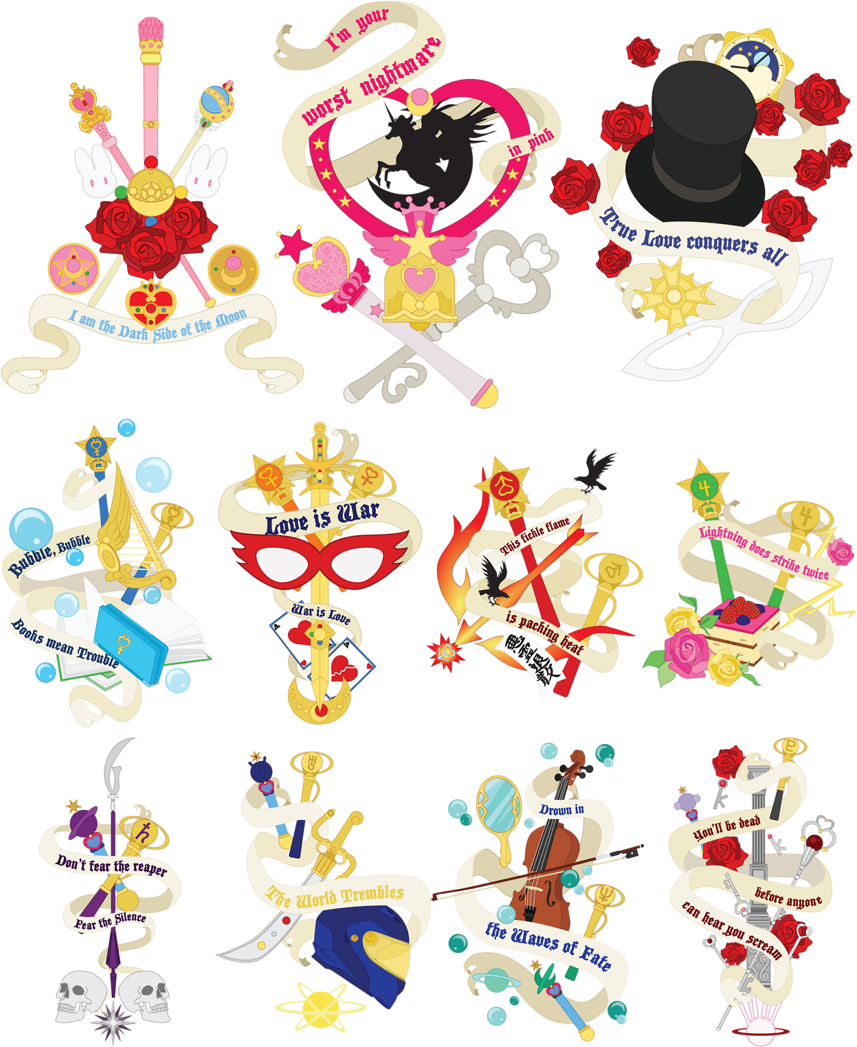 Sailor Banners Master Post - Tatuajes De Sailor Moon (1280x1591), Png Download