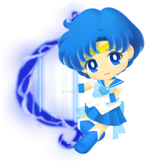 Super Sailor Mercury - Sailor Moon Drops Sailor Mercury (500x552), Png Download
