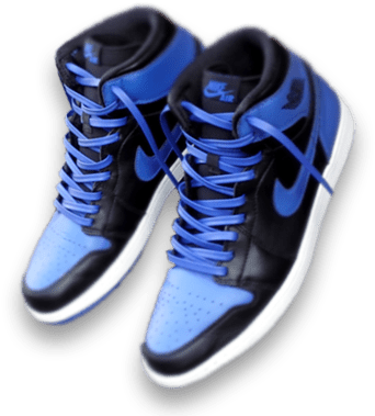 Royal Blue Leather Shoe Laces In Jordans - Shoe (1500x400), Png Download