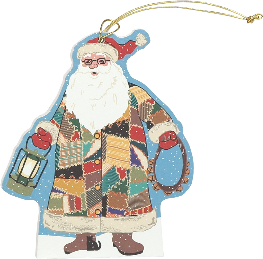 Cats Meow Village 2016 Quilted Santa Standing Christmas (1000x965), Png Download