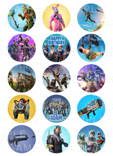 Fortnite Cupcake Toppers Printable Free (500x500), Png Download