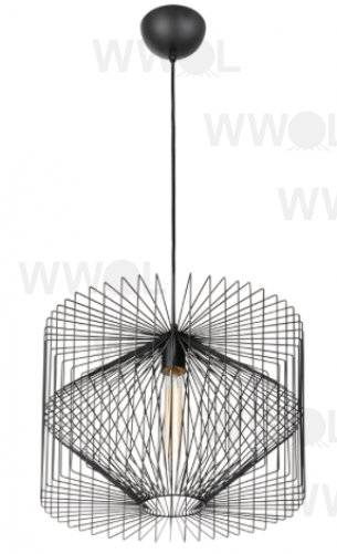 Black Wire Pendant Light (500x500), Png Download