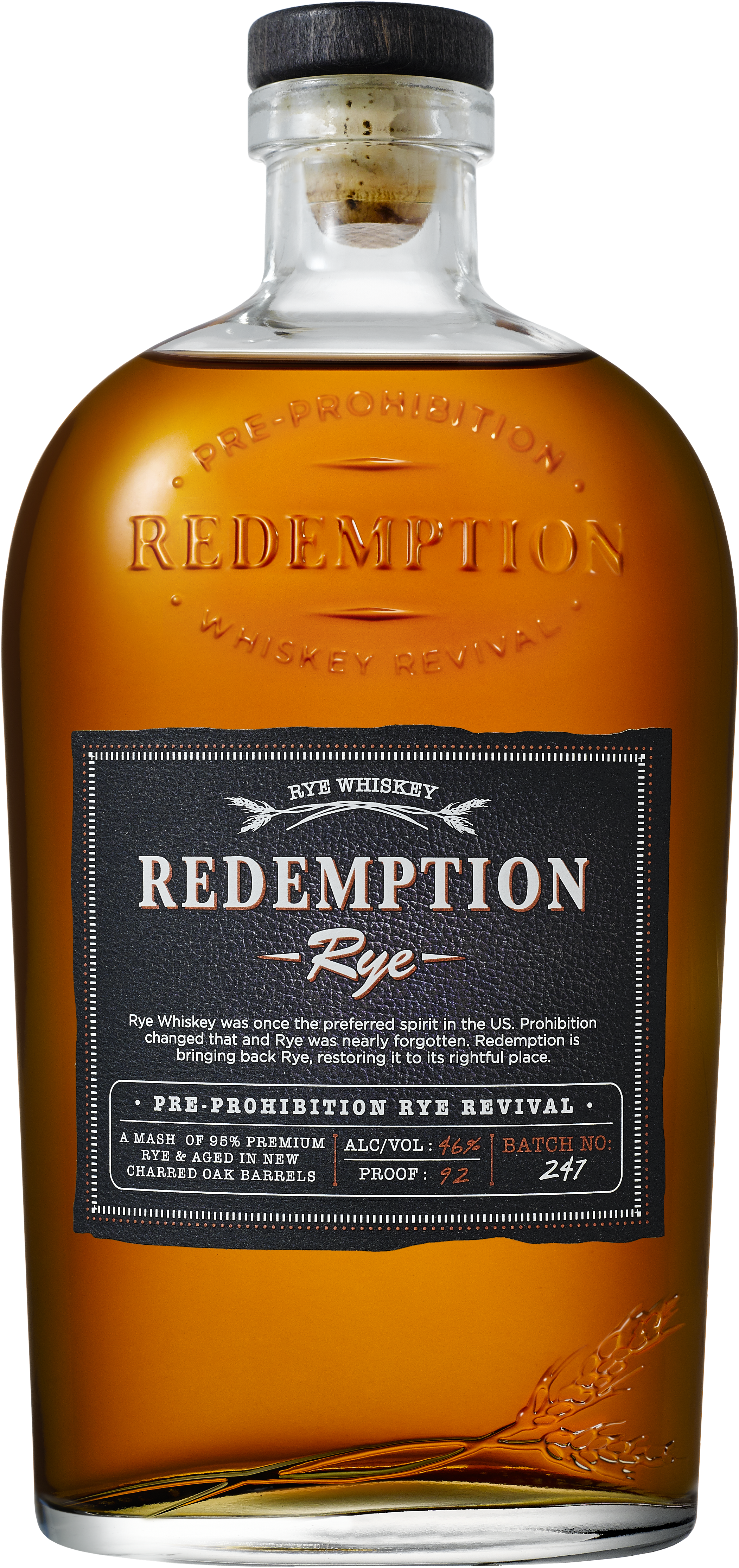 Bottle Shot Production Quality - Redemption Whiskey, High Rye Bourbon - 750 Ml (2220x4555), Png Download