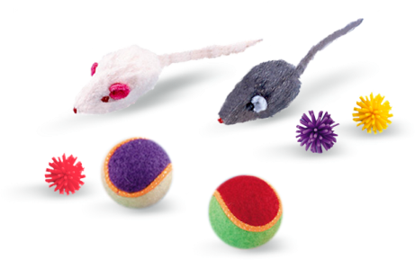 Toys For Cats - Nobby Felt Tennis Ball With Rattle, Pack (461x289), Png Download