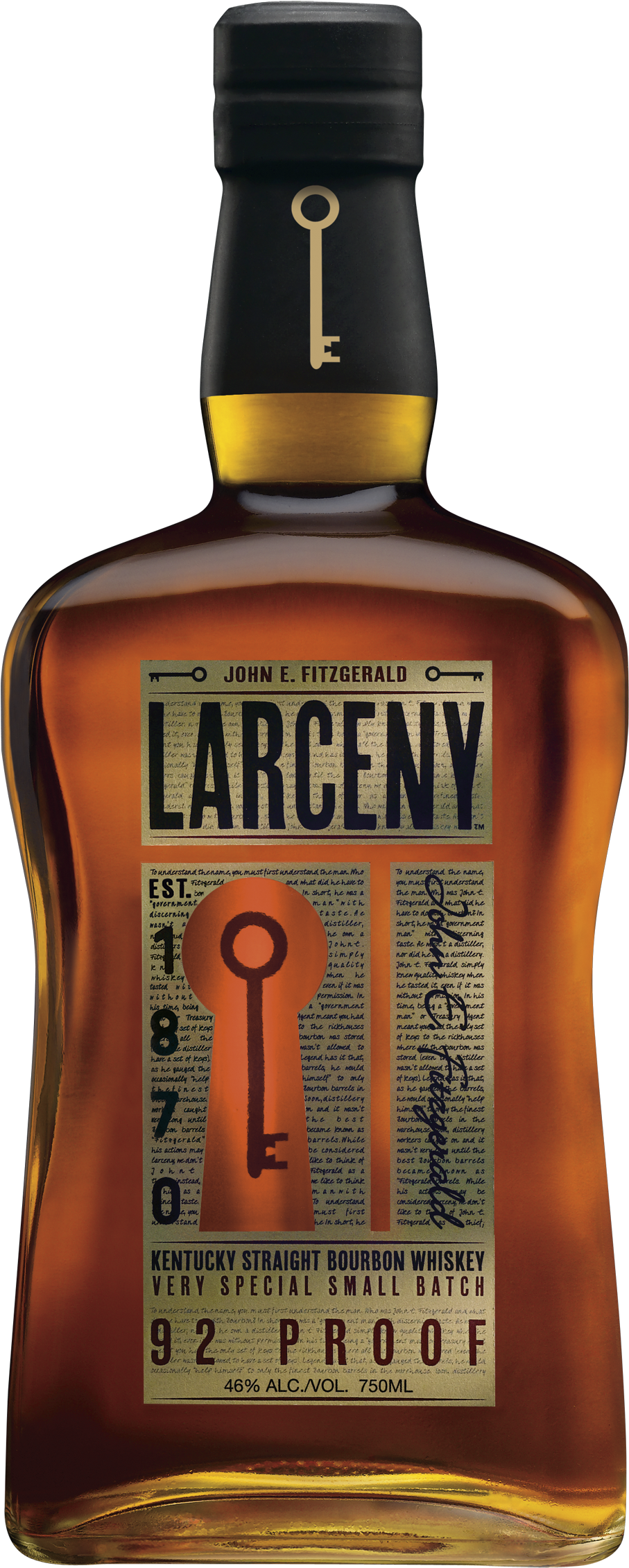 What - Larceny Bourbon Whiskey - 750 Ml Bottle (1233x2400), Png Download