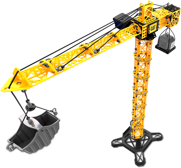 Cat Apprentice Machine Maker Tower Crane With Forklift (1002x672), Png Download